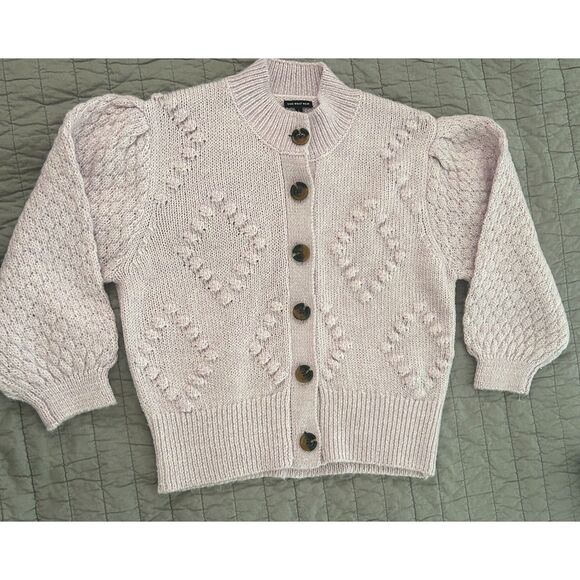 Who What Wear Sweaters - Who What Wear Lilac Puff Sleeve Cardigan Size Large Grannycore Cottagecore
